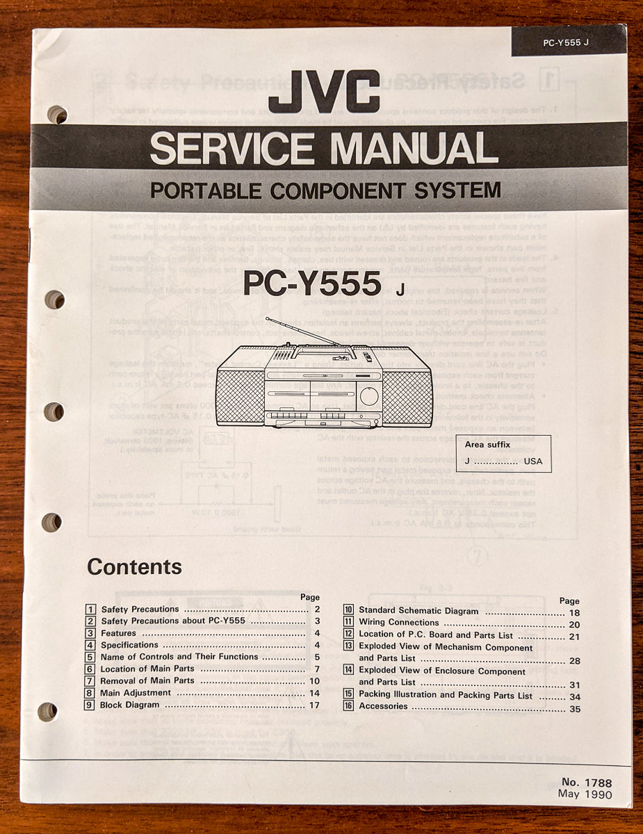 JVC PC-Y555 Stereo Service Manual *Original*