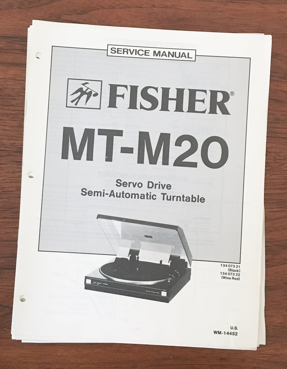 Fisher MT-M20 Record Player / Turntable Service Manual *Original*