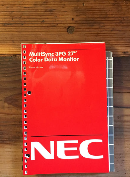 NEC 3PG Monitor User / Owners Manual *Original*