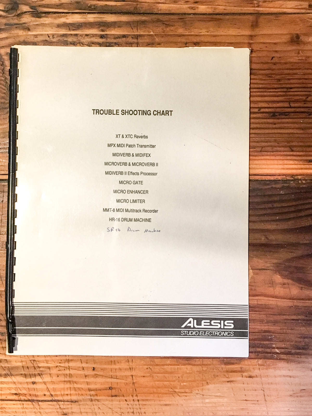 Alesis XT XTC Midi Micro Verb MMT-8 HR-16 Troubleshooting Manual *Original*