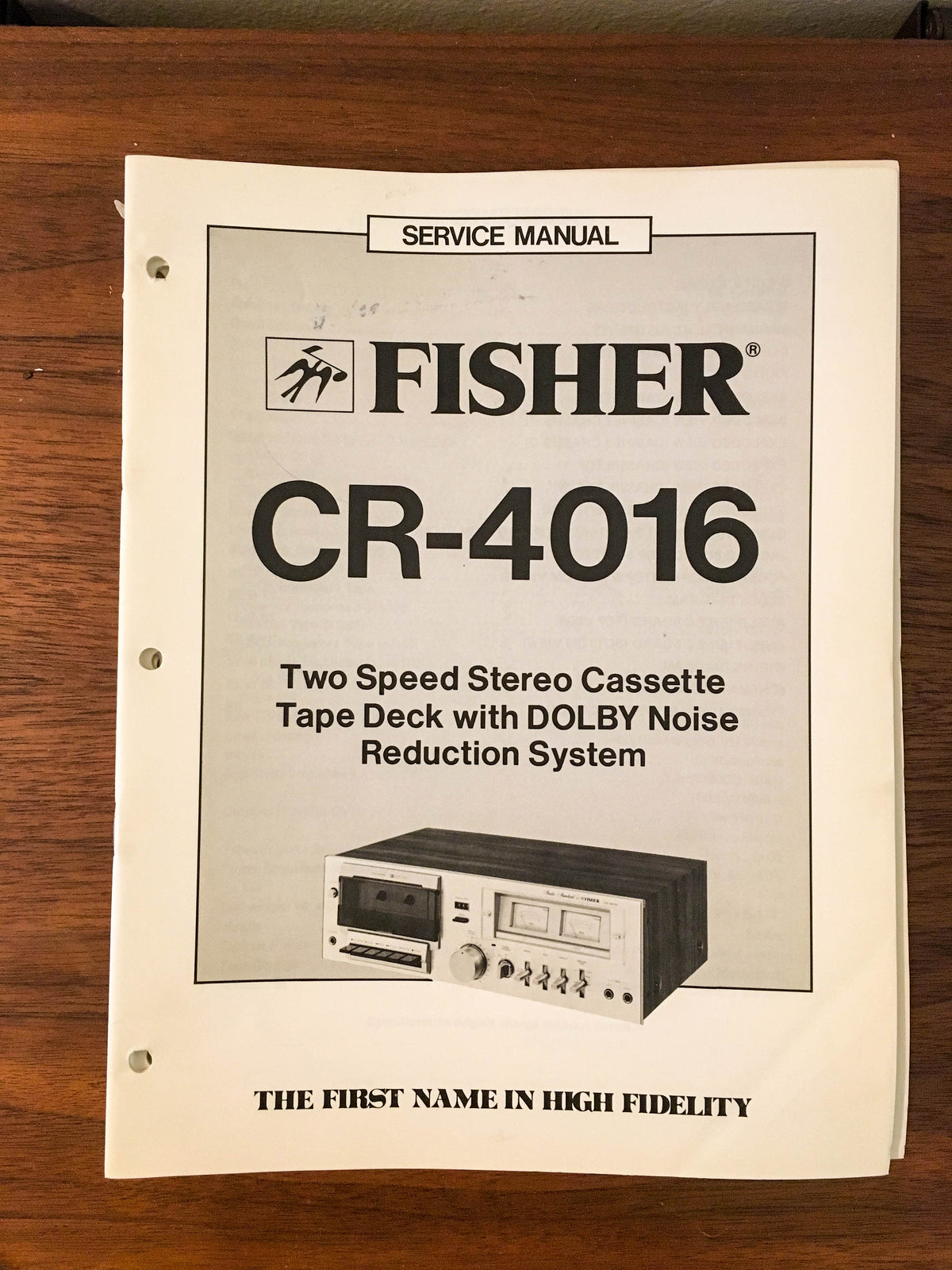 Fisher CR-4016 CR4016 Cassette Service Manual *Original*
