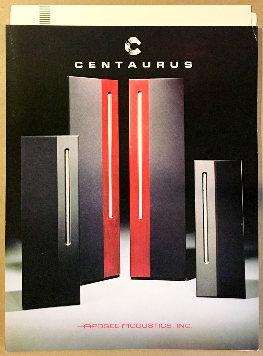 Apogee Acoustics Centaurus Speaker Dealer Brochure *Original*