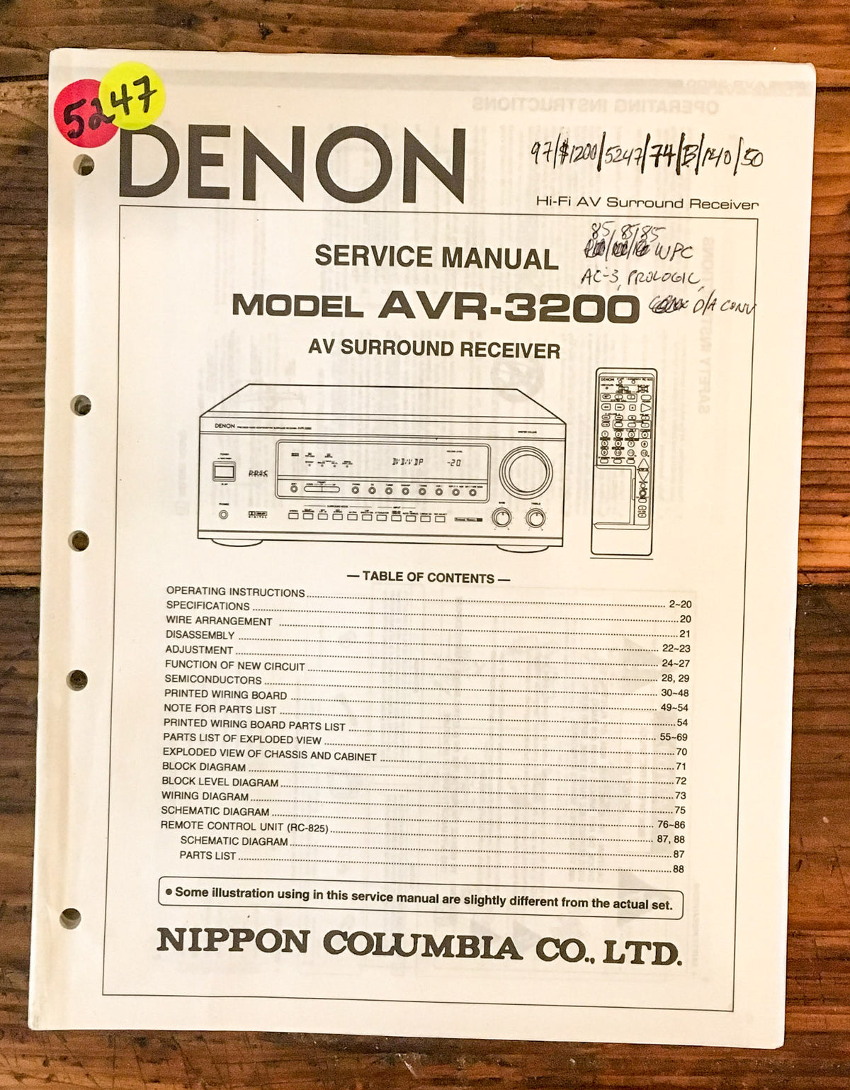 Denon AVR-3200 Service Manual *Original*
