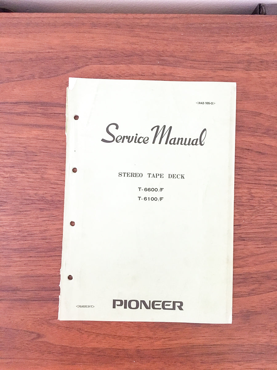 Pioneer T-6100 T-6600 Reel to Reel Service Manual *Original*