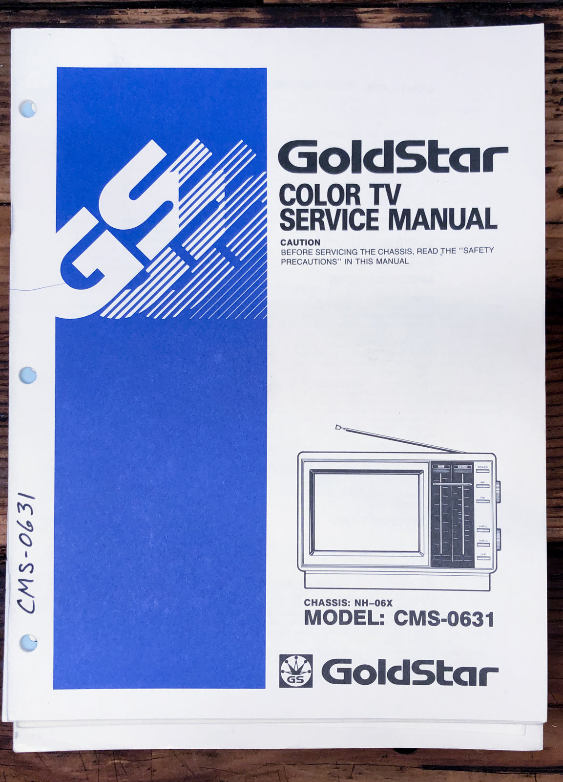 Goldstar CMS-0631 TV Service Manual *Original*