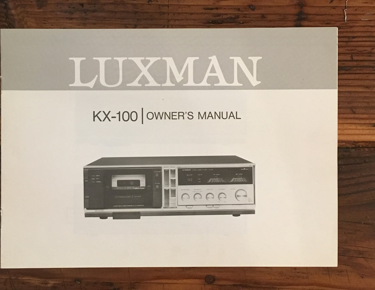 Luxman KX-100 Cassette Owners / User Manual *Original*