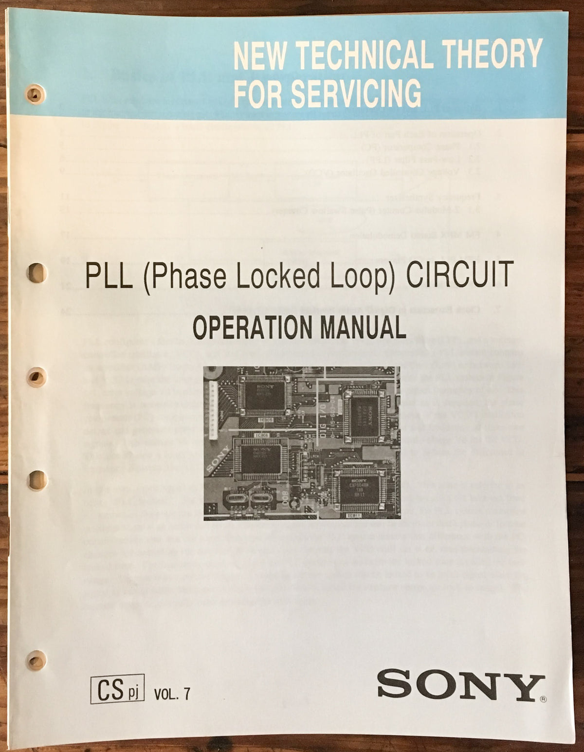Sony Phase Locked Loop ( PLL ) Operation Manual *Original*