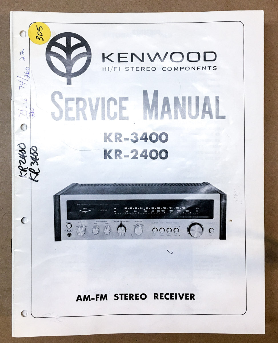Kenwood KR-2400 KR-3400 Receiver Service Manual *Original*