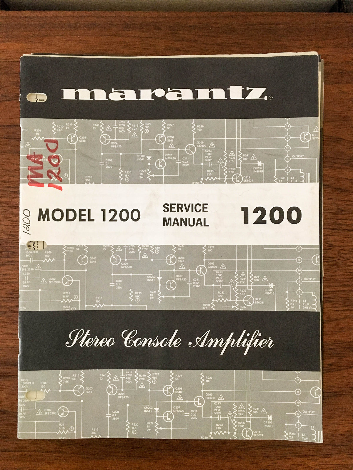 Marantz Model 1200 Preamp / Preamplifier Service Manual *Original* #2