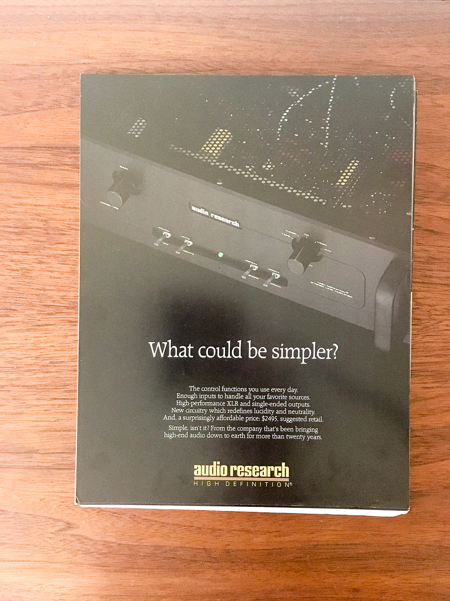 Audio Research LS2 / LS 2 Preamp / Preamplifier Dealer Sales Sheet / Specs *Orig