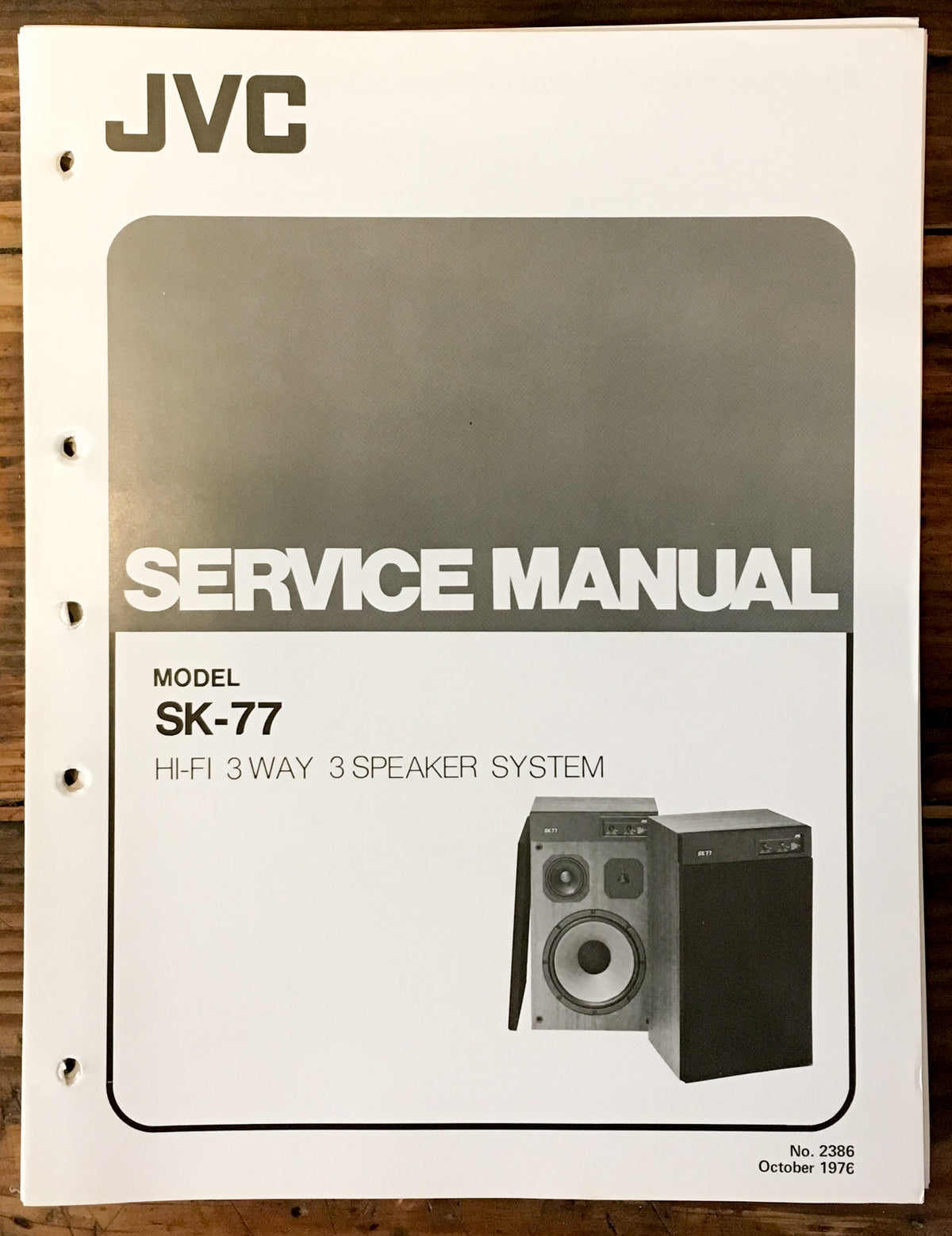 JVC SK-77 Speaker Service Manual *Original*