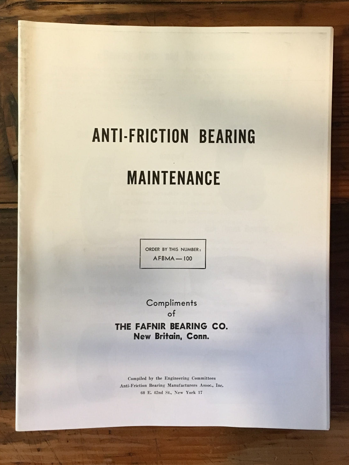 Fafnir Bearing Co. New Britain, CT 19 pg. Dealer Catalogue *Orig*