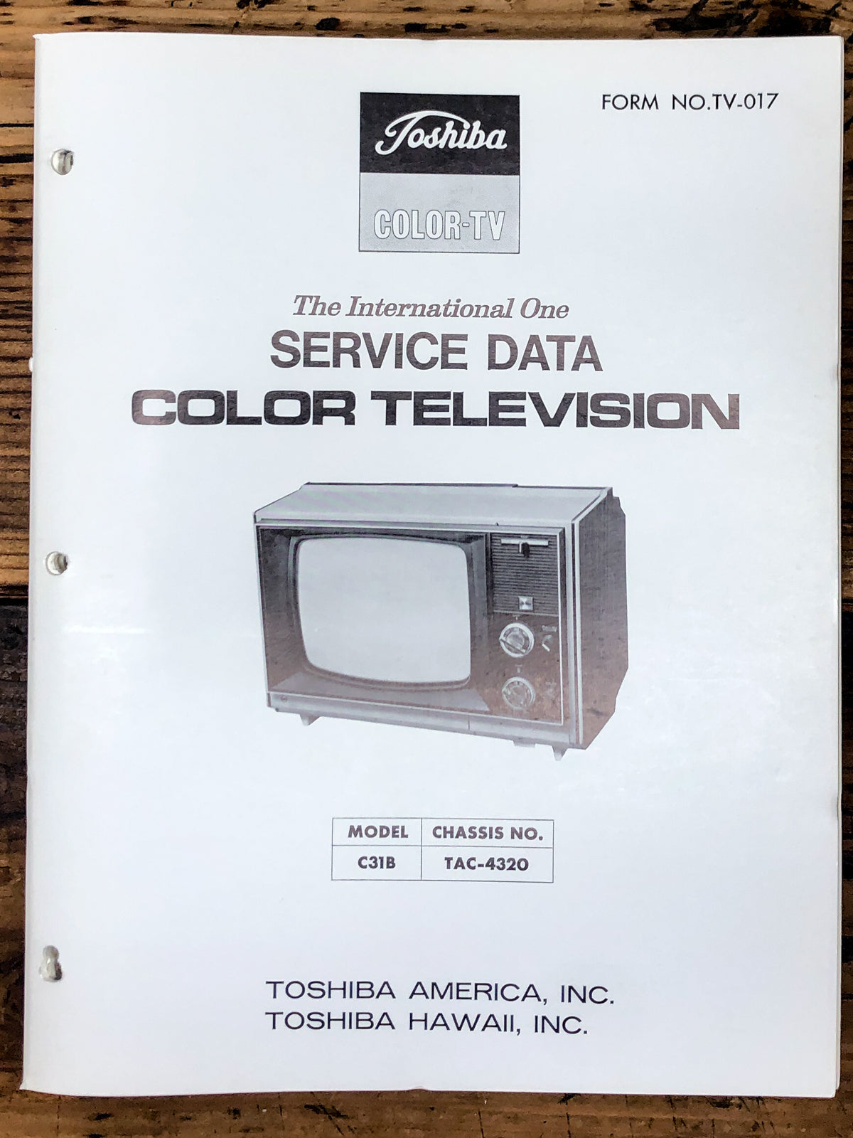 Toshiba C31B TAC-4320 TV / Television Service Manual *Original*