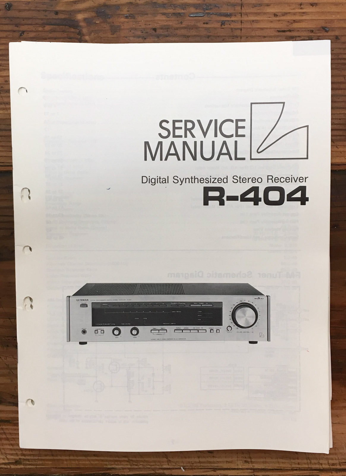 Luxman R-404 Receiver Service Manual *Original* #1