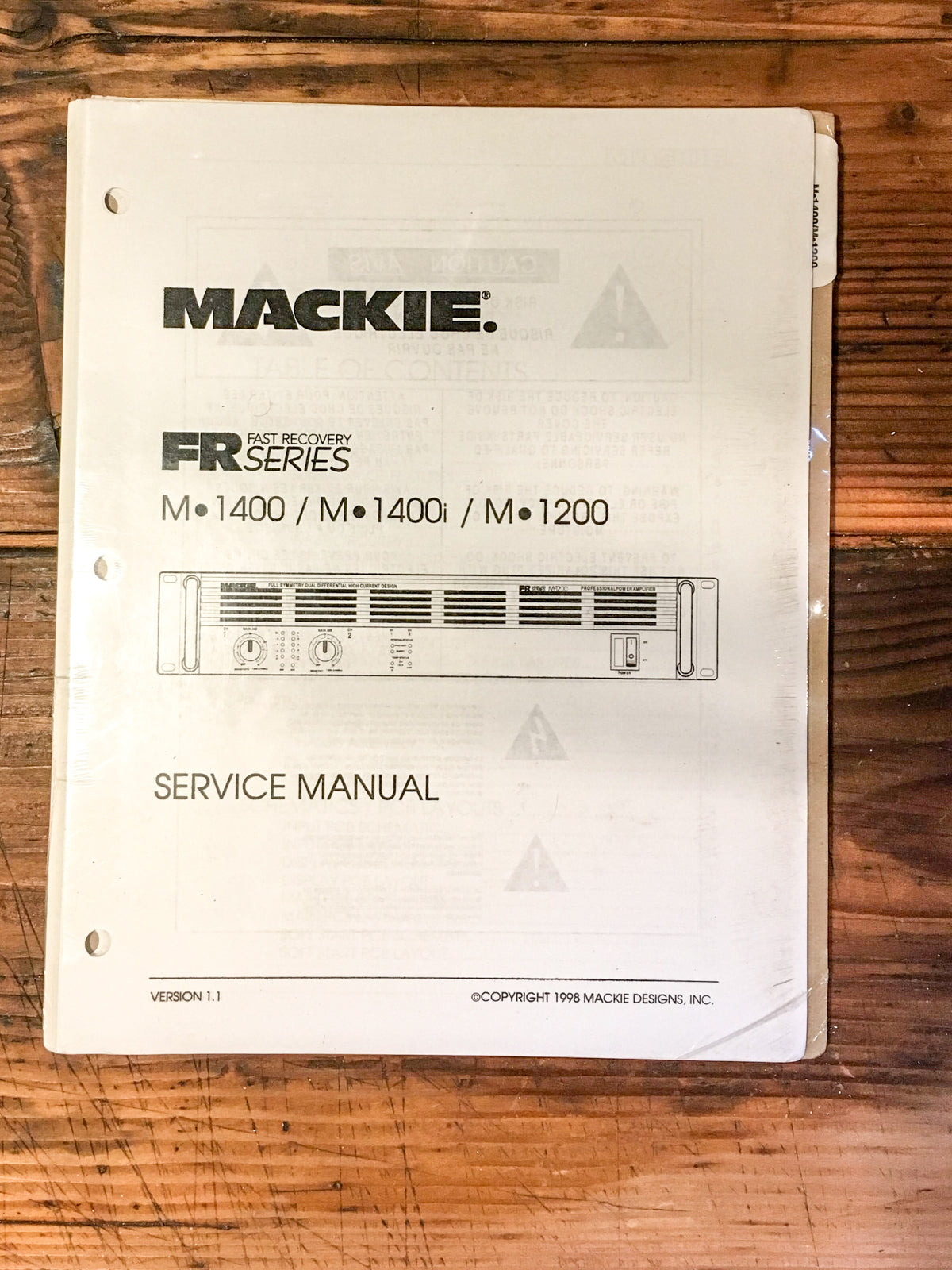 Mackie M-1400 M-1400i M-1200 Amplifier Service Manual *Original*