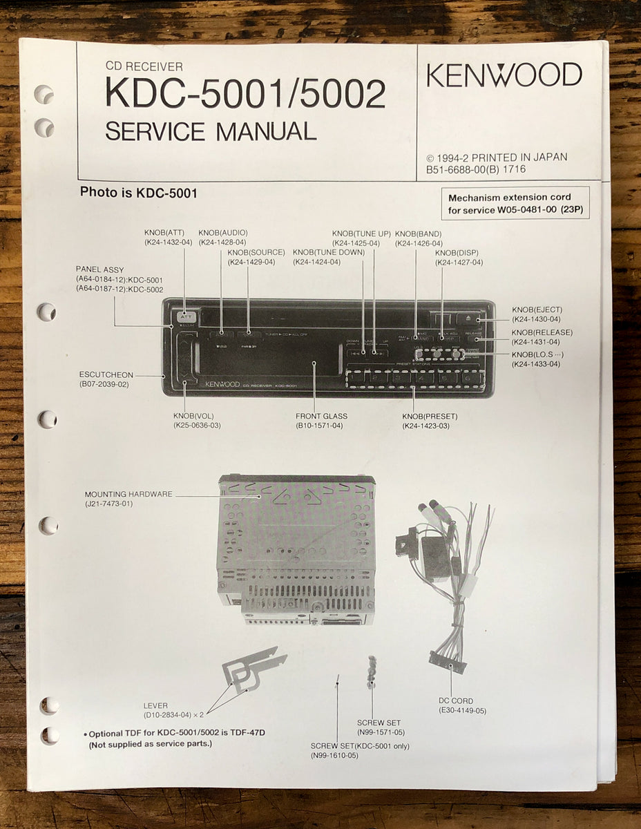 Car Radio Service Manual *Original* Vintage Audio Store Vintage