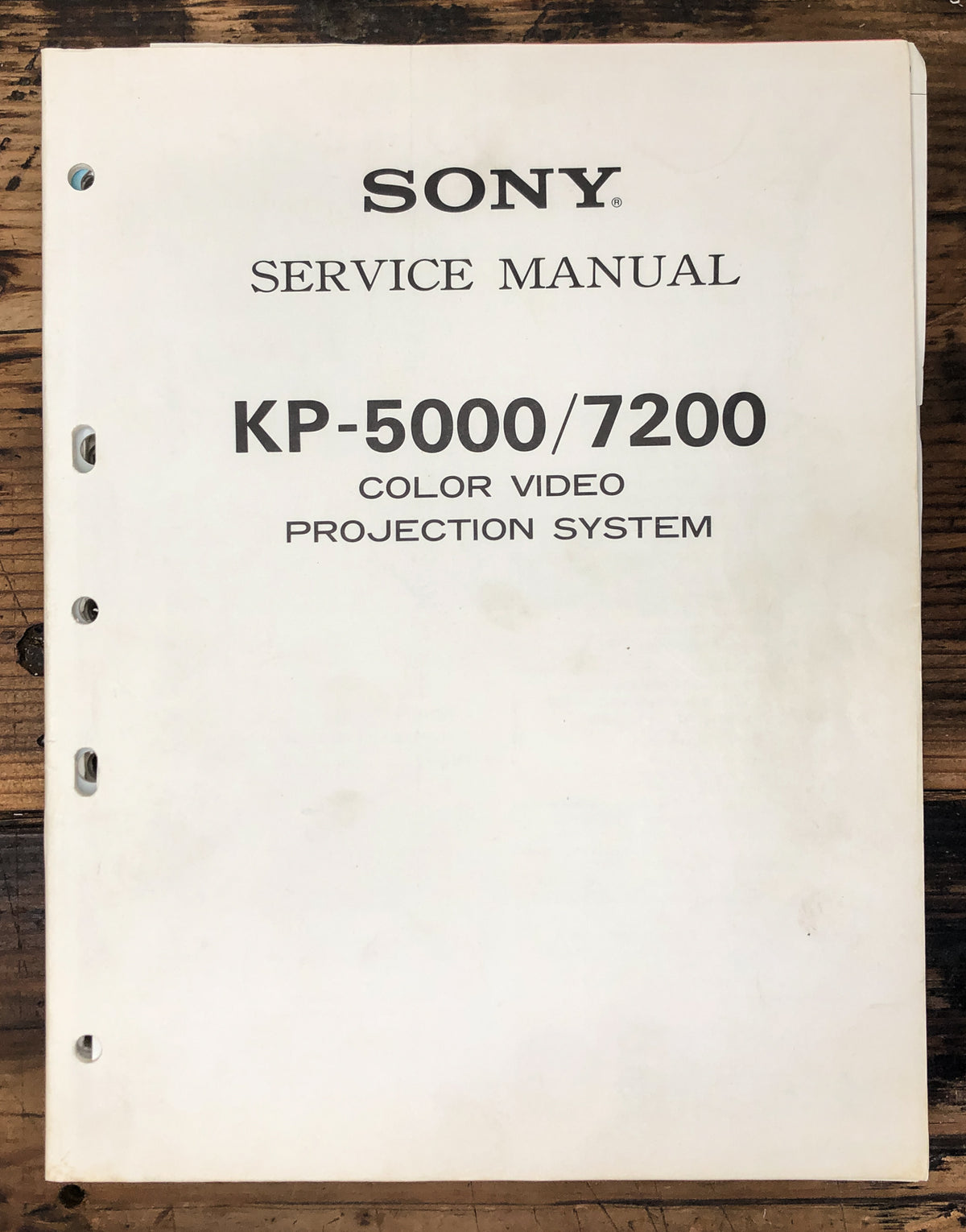 Sony KP-5000 KP-7200 Video Projector Service Manual *Original*
