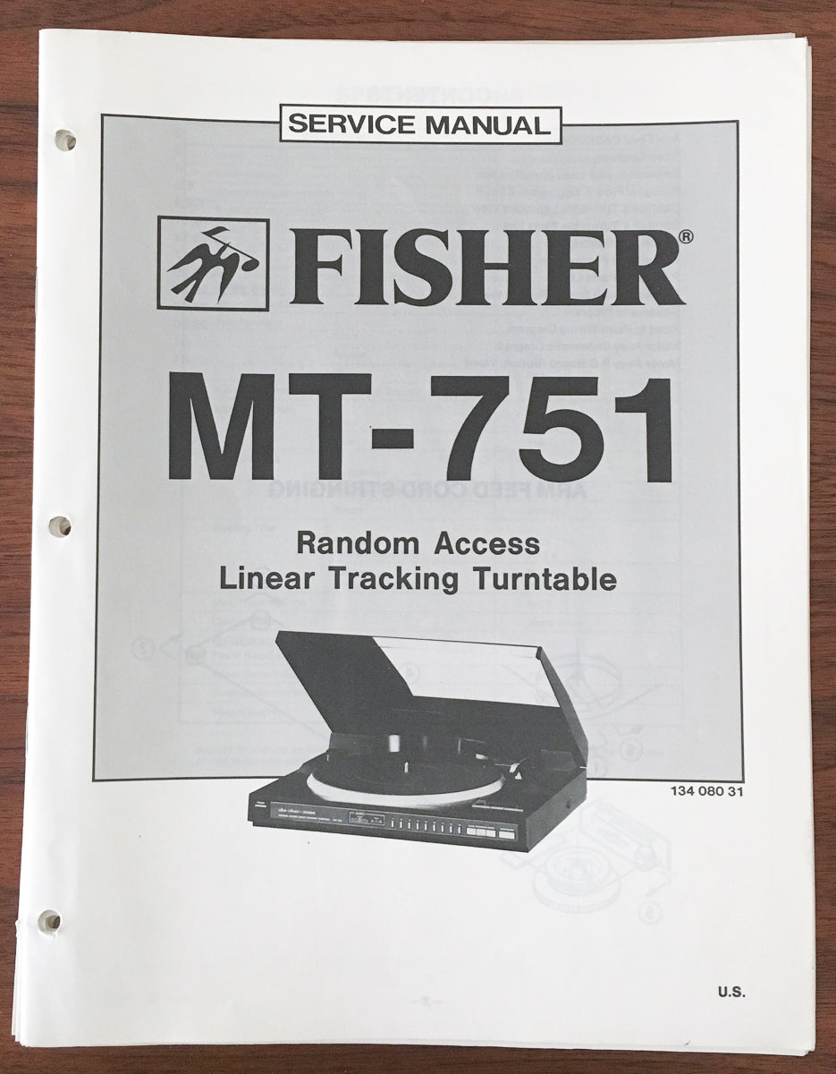 Fisher MT-751 Record Player / Turntable Service Manual *Original*