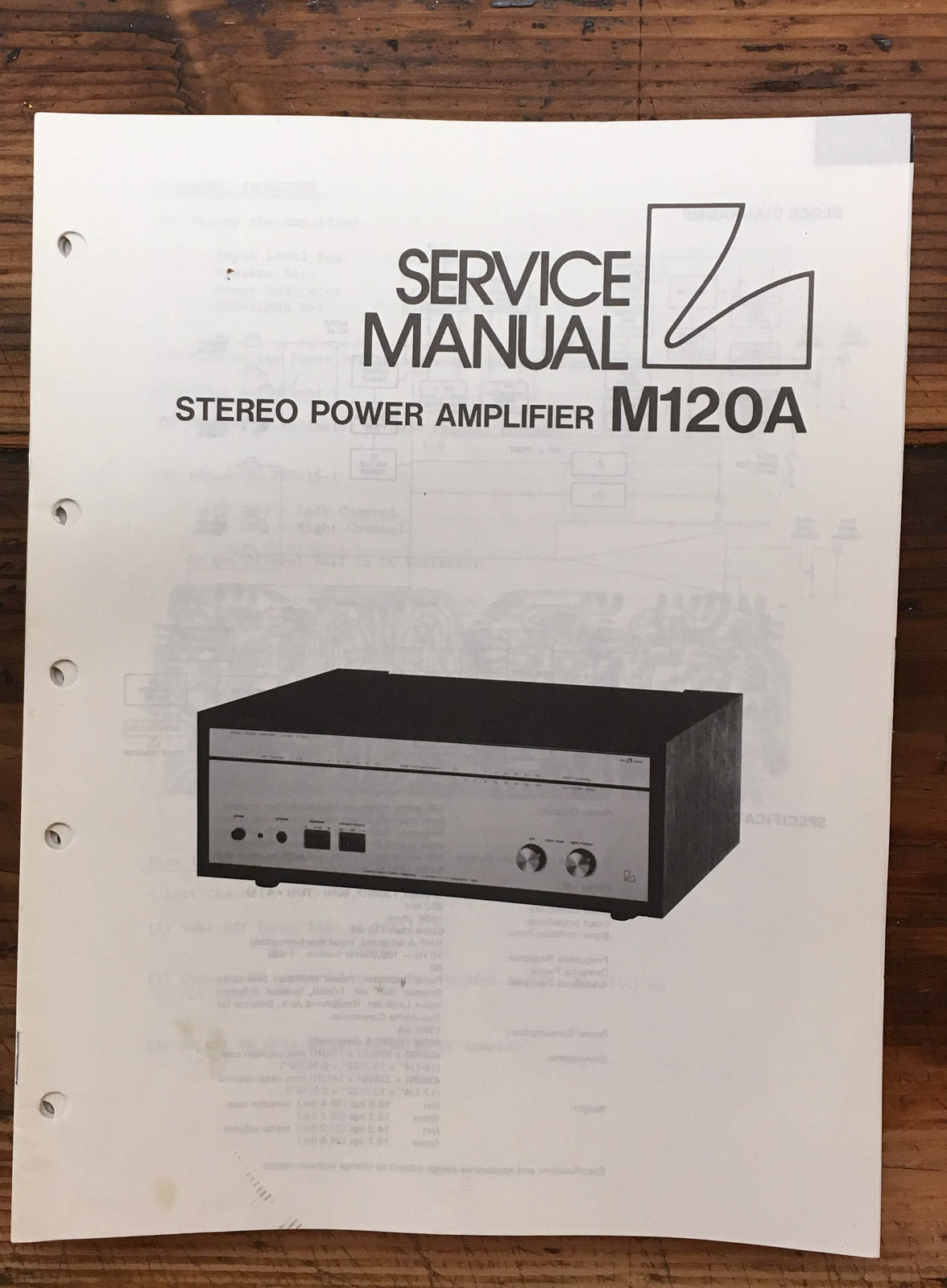 Luxman M-120A M120 A Amplifier Service Manual *Original*