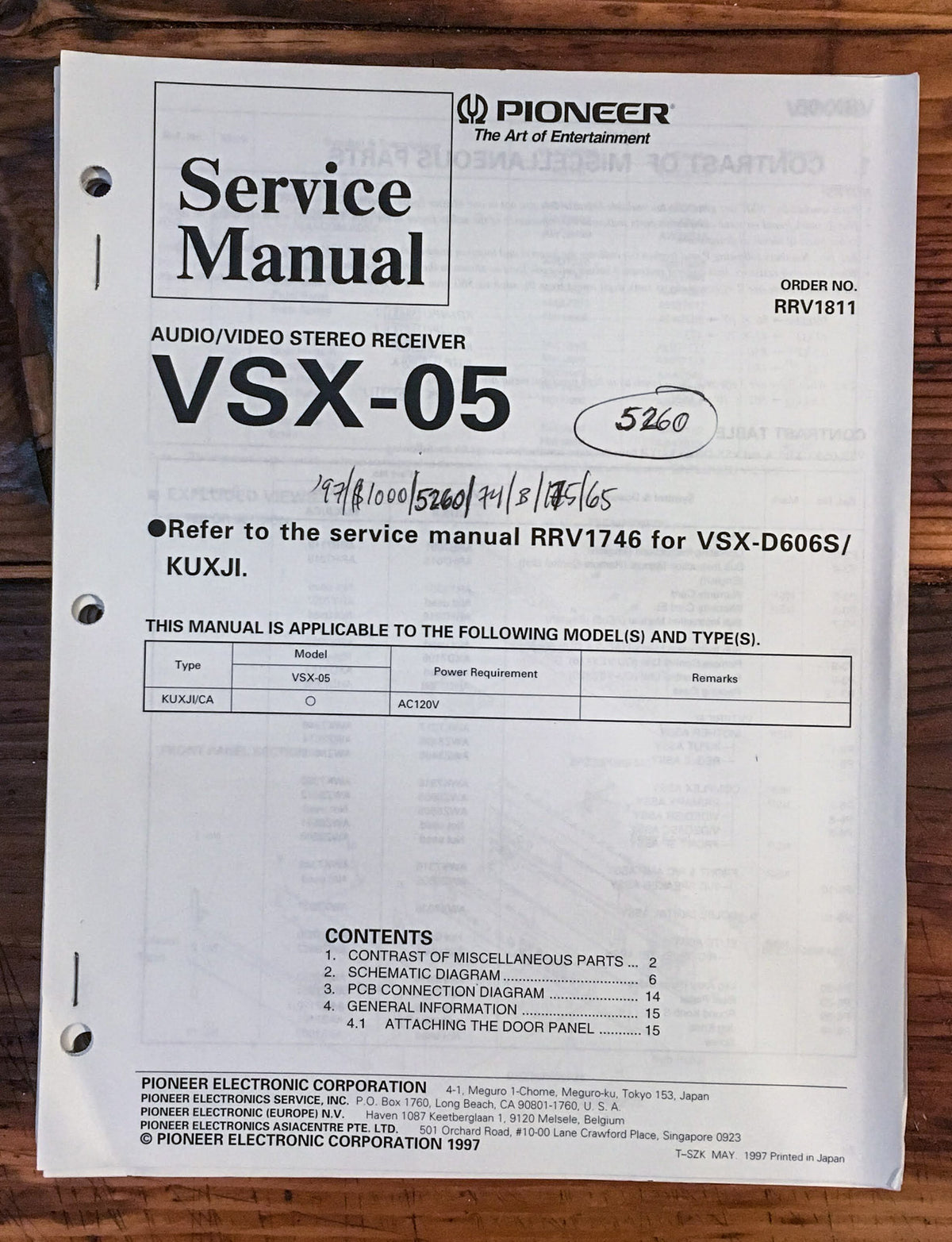 Pioneer VSX-5 Receiver Service Manual *Original*
