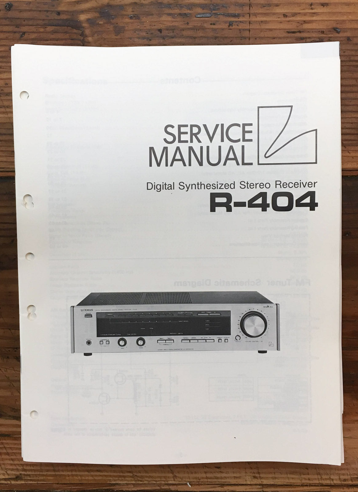 Luxman R-404 Receiver Service Manual *Original* #2