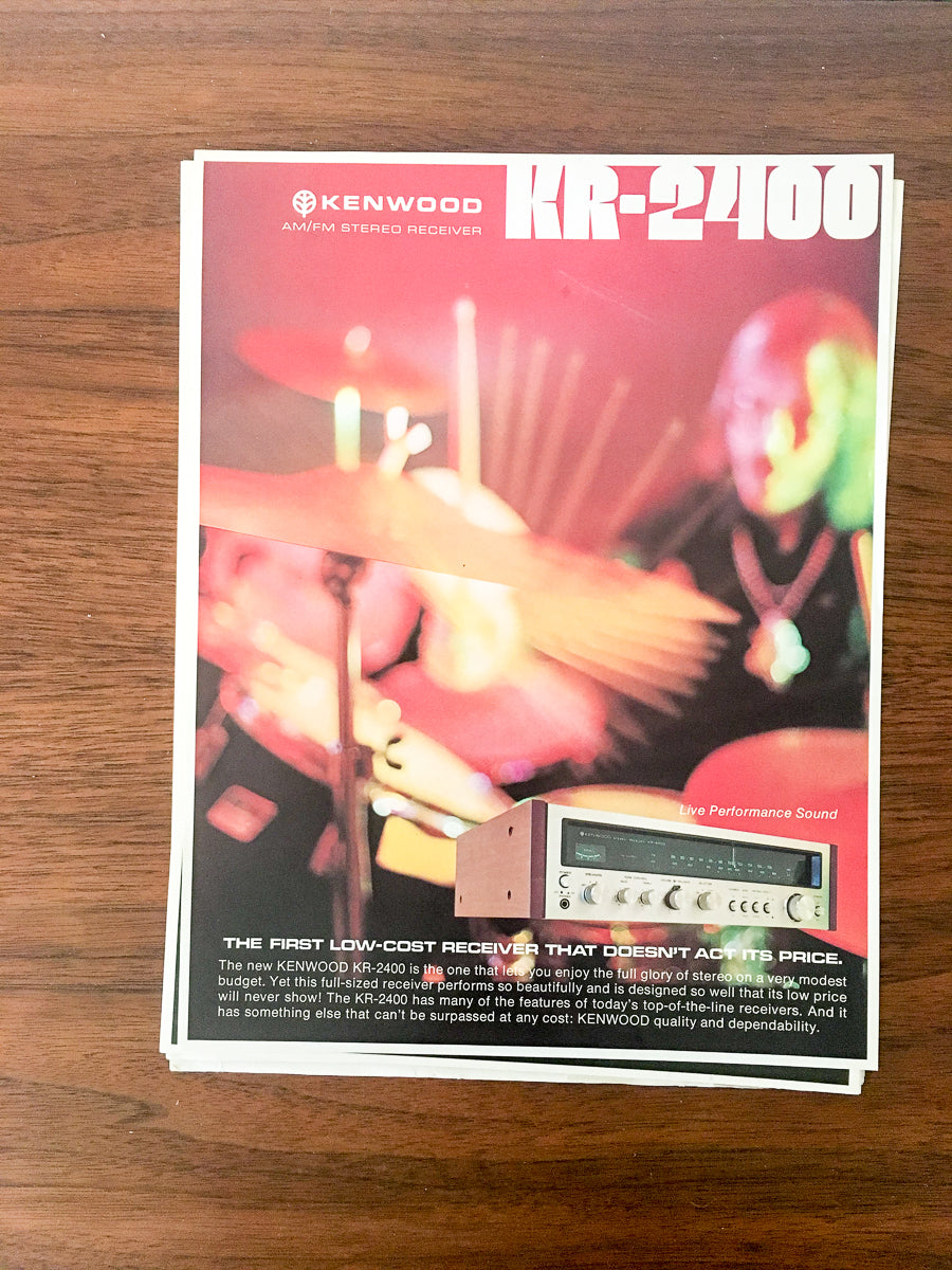 Kenwood KR-2400 Receiver Dealer Sales Sheet / Specs *Orig*