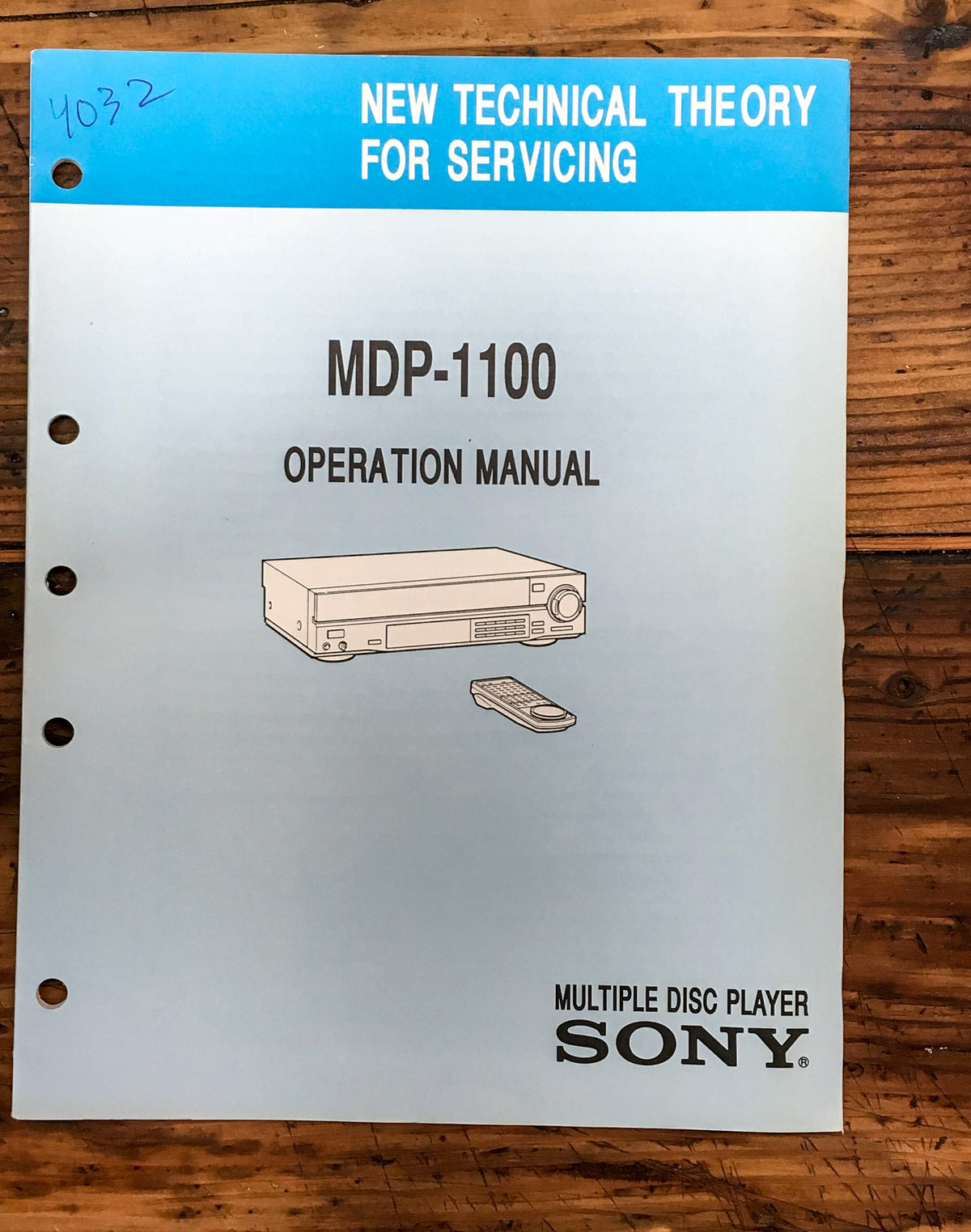 Sony MDP-1100 CD CDV LD Player Operation Manual *Original*
