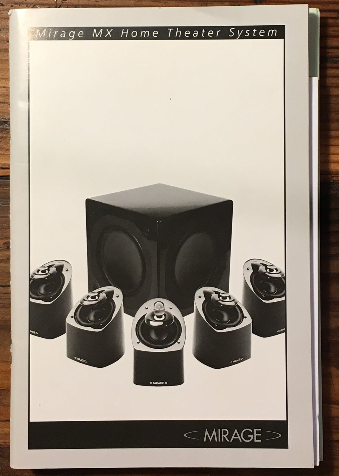 Mirage MX Home Theater Speaker Owners / User Manual *Original*