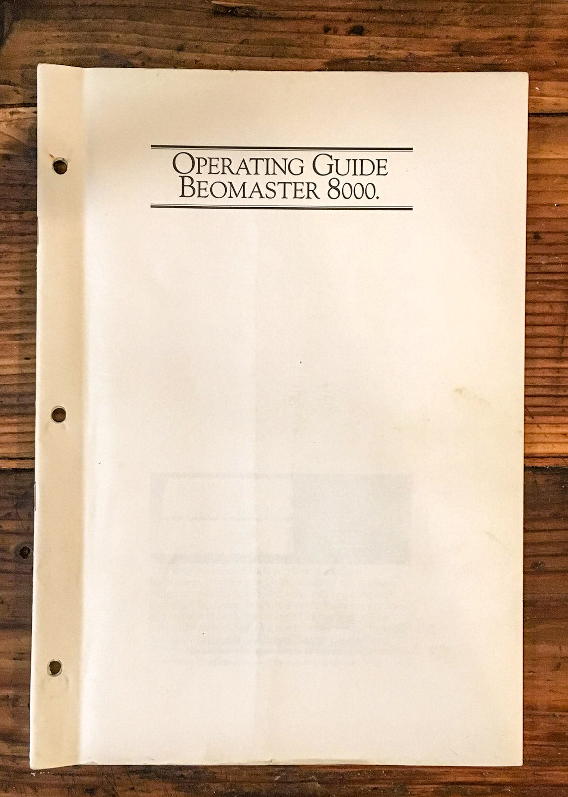 Bang & Olufsen B&O Beomaster 8000 Owners / Operating Guide Manual *Original*