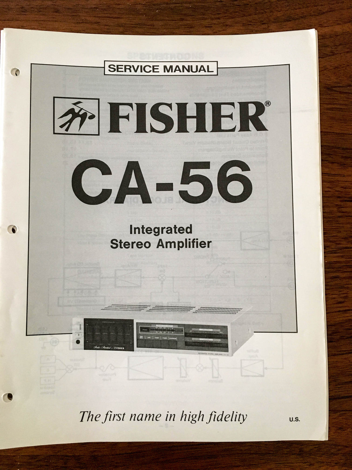 Fisher CA-56 Integrated Amplifier Service Manual *Original*