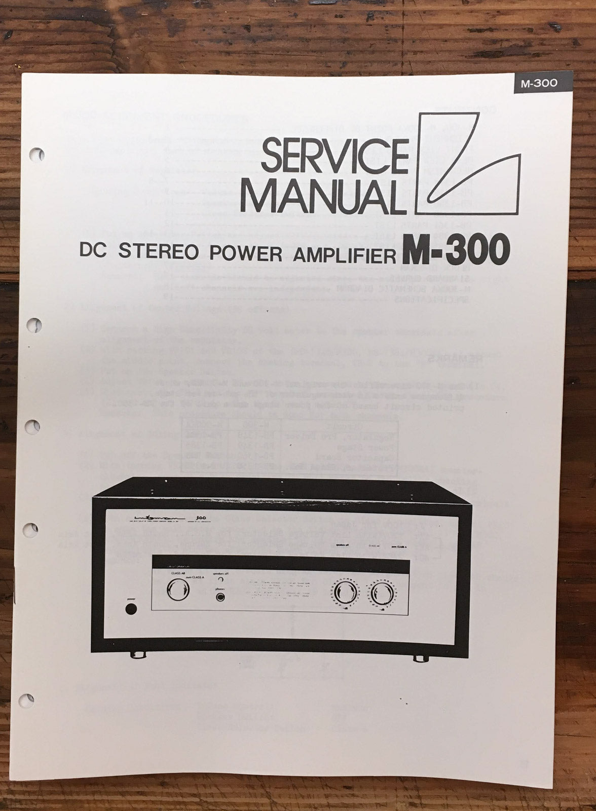 Luxman M-300 Amplifier Service Manual *Original*