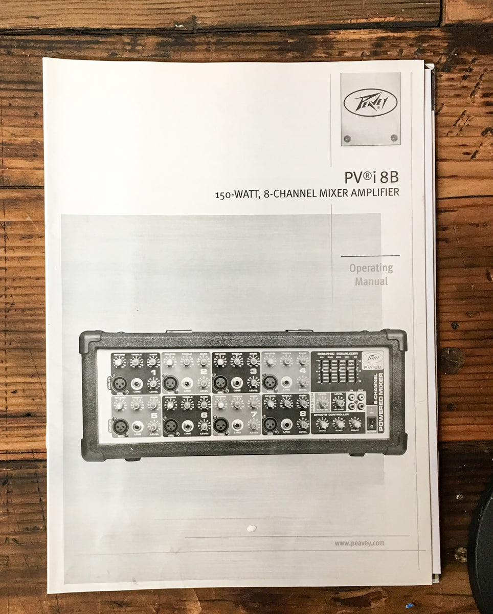 Peavey PVi8B / PVi 8B Amplifier Owner / User Manual *Original*