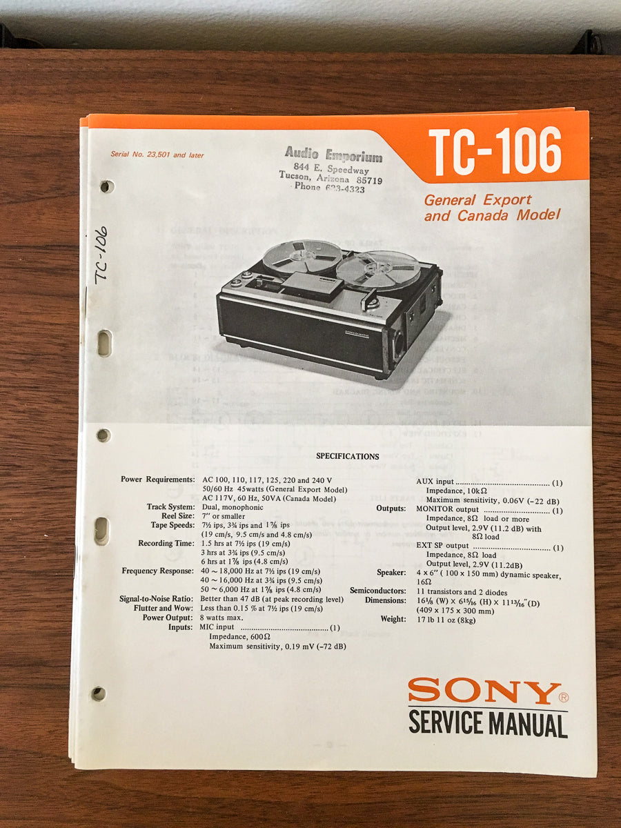 Sony TC-106 Tape Recorder