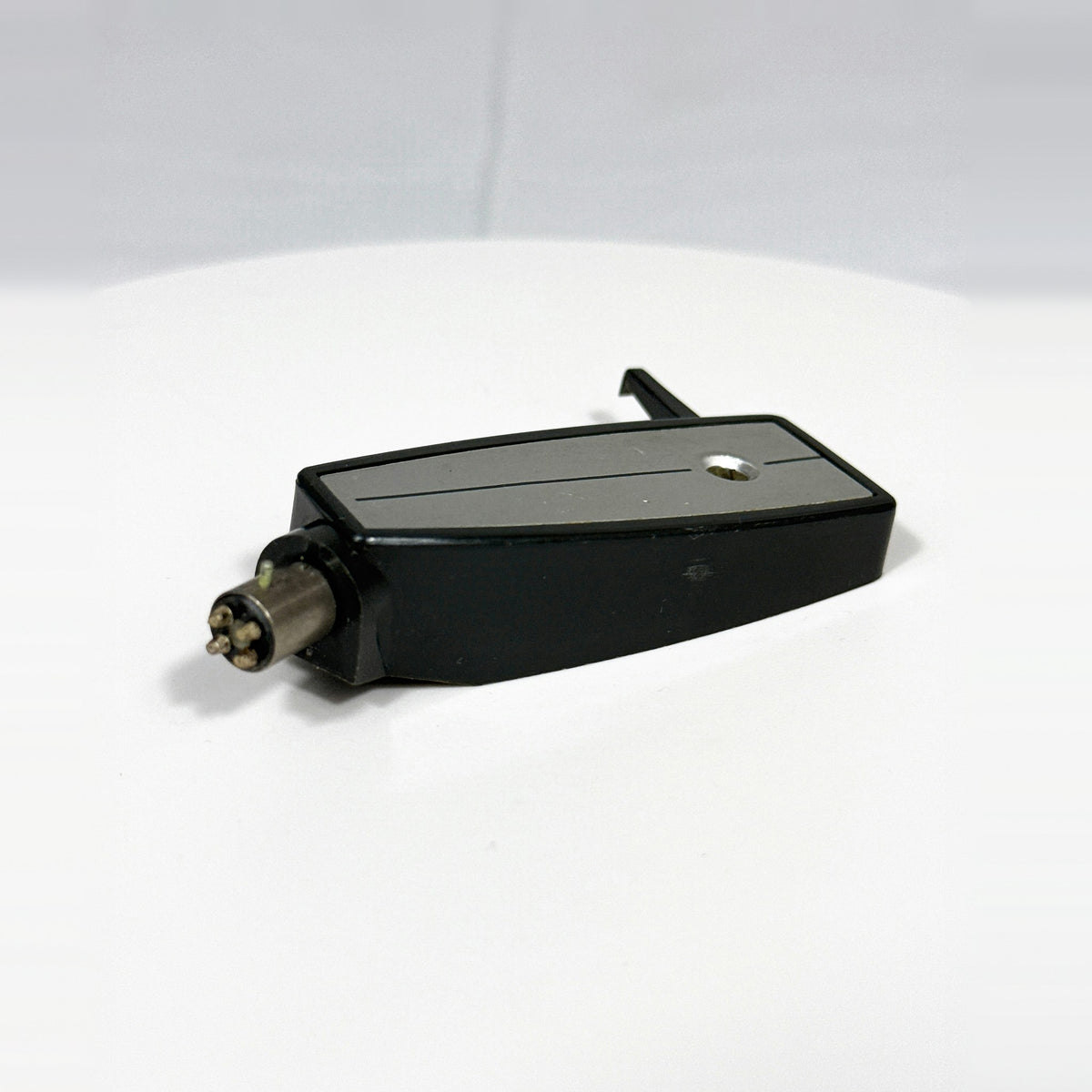 Vintage Black and Silver Universal Turntable Headshell with Lead Wires - No Cartridge