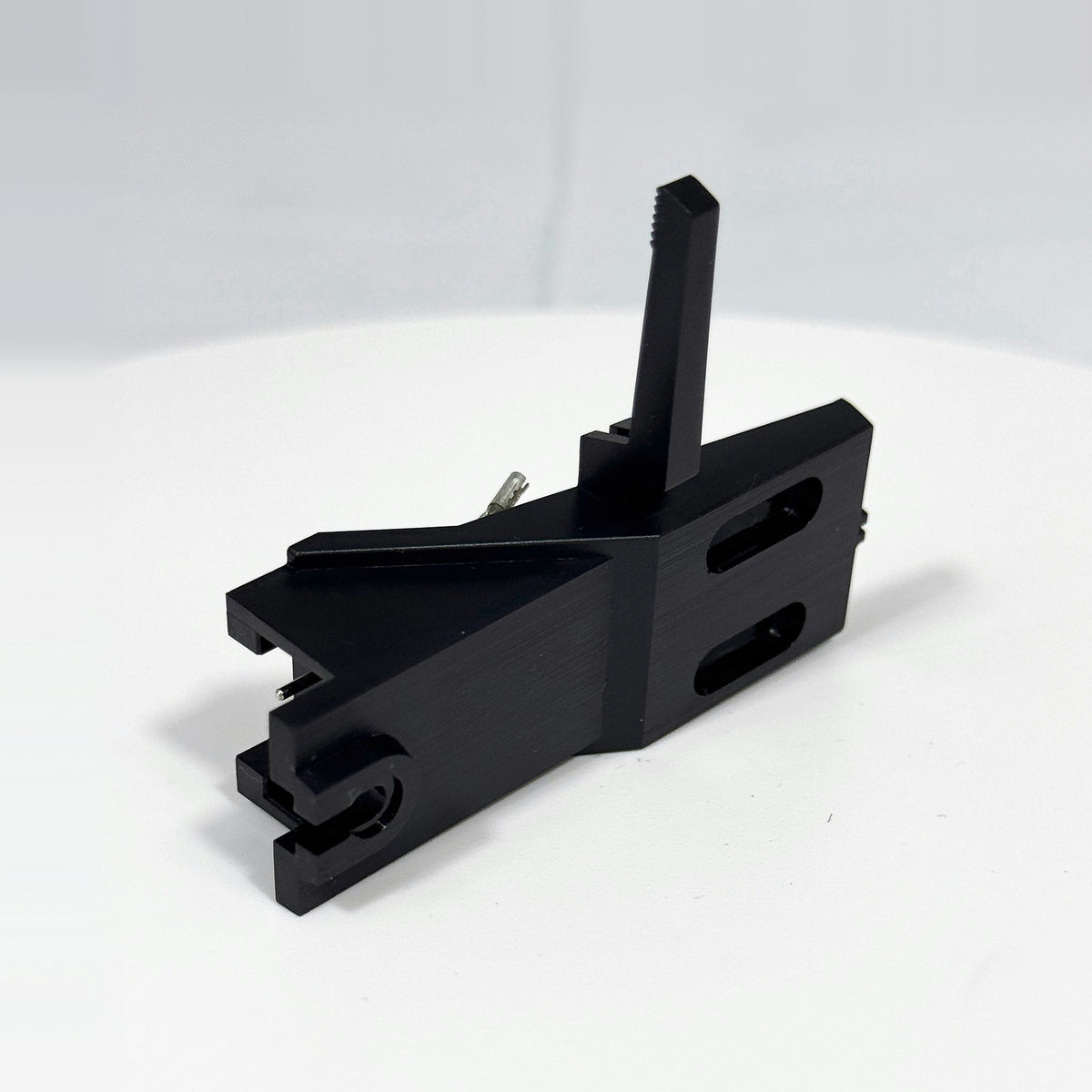 Vintage Black Plug-in Turntable Tonearm Head with Lead Wires - No Cartridge