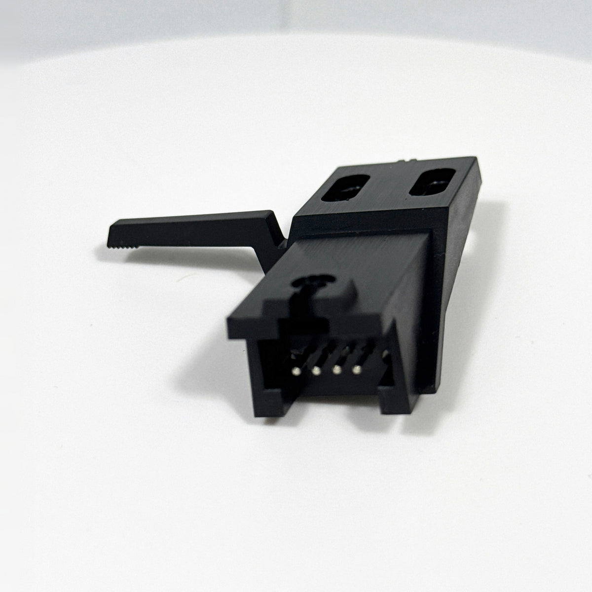 Vintage Black Plug-in Turntable Tonearm Head with Lead Wires - No Cartridge