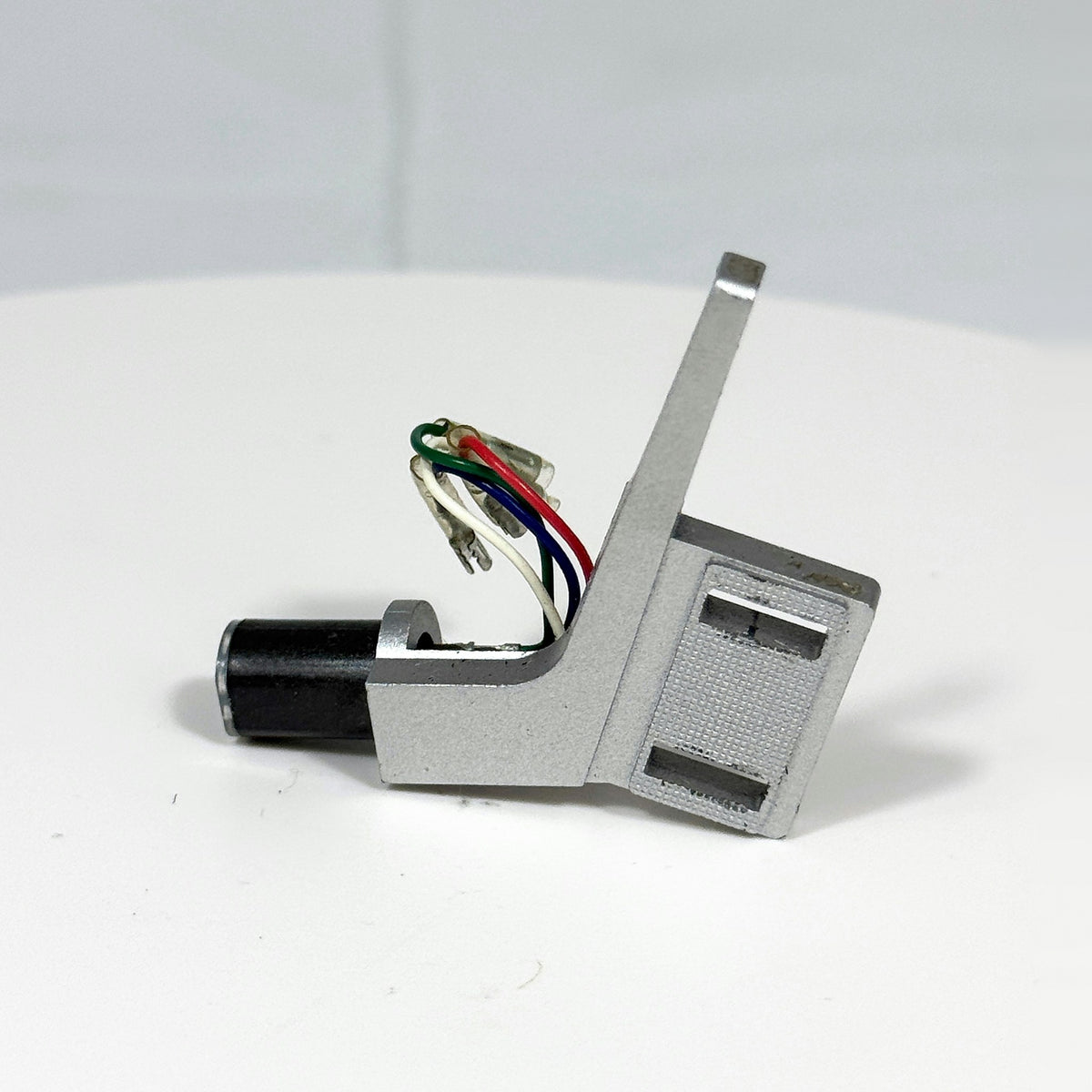 Vintage Universal Turntable Headshell with Offset Cartridge Plate and Lead Wires - No Cartridge