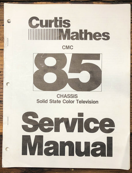 Curtis Mathes CMC 85 TV  Service Manual *Original*