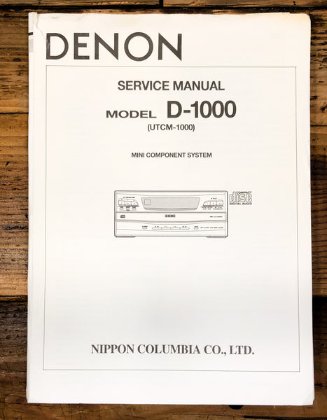 Denon D-1000 Stereo  Service Manual *Original*