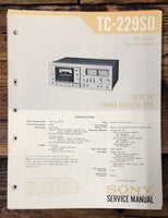 Sony TC-229SD Cassette Service Manual *Original*