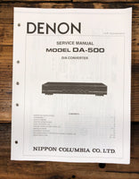 Denon DA-500 D/A Converter  Service Manual *Original*