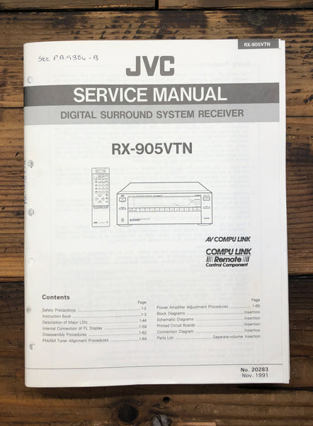JVC RX-905 Receiver  Service Manual *Original*
