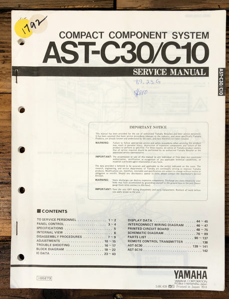 Yamaha AST-C30 AST-C10 Stereo  Service Manual *Original*