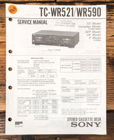 Sony TC-WR521 TC-WR590 Cassette  Service Manual *Original*