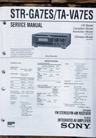 Sony STR-GA7ES TA-VA7ES Receiver  Service Manual *Original*