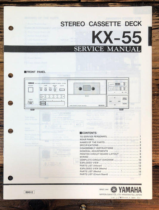 Yamaha KX-55 Cassette Service Manual *Original*
