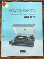 Sansui SR-717 Record Player / Turntable  Service Manual *Original*