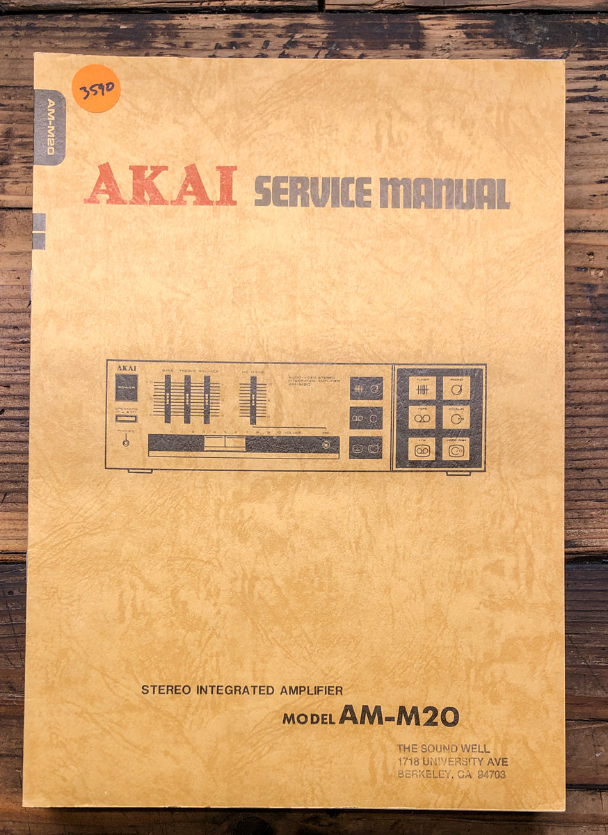 Akai AM-M20 Amplifier  Service Manual *Original*