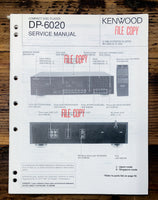 Kenwood DP-6020 CD Player  Service Manual *Original*