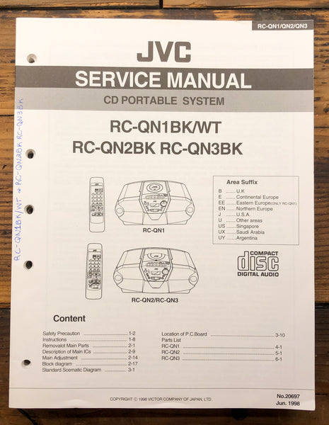 JVC RC-QN1 RC-QN2 RC-QN3 CD Portable Stereo  Service Manual *Original*